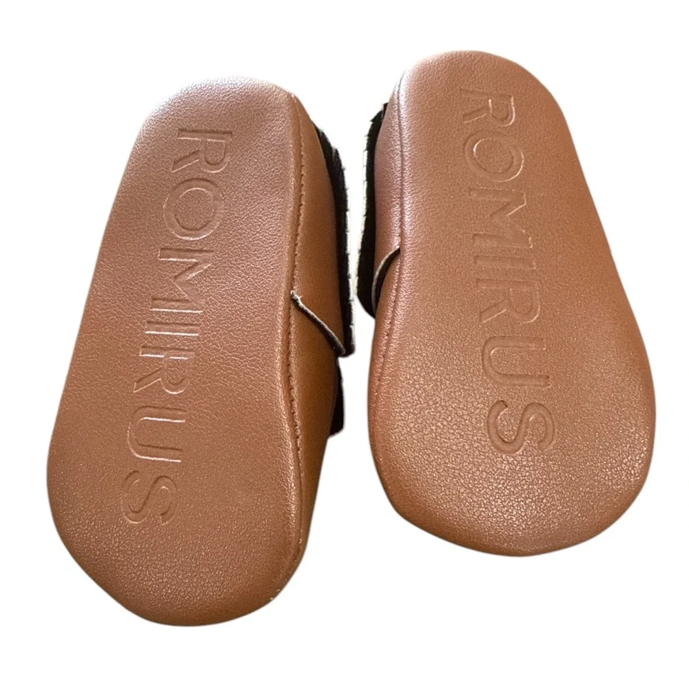 Romirus NEW Brown Leather Kids Moccasins Baby Size 3